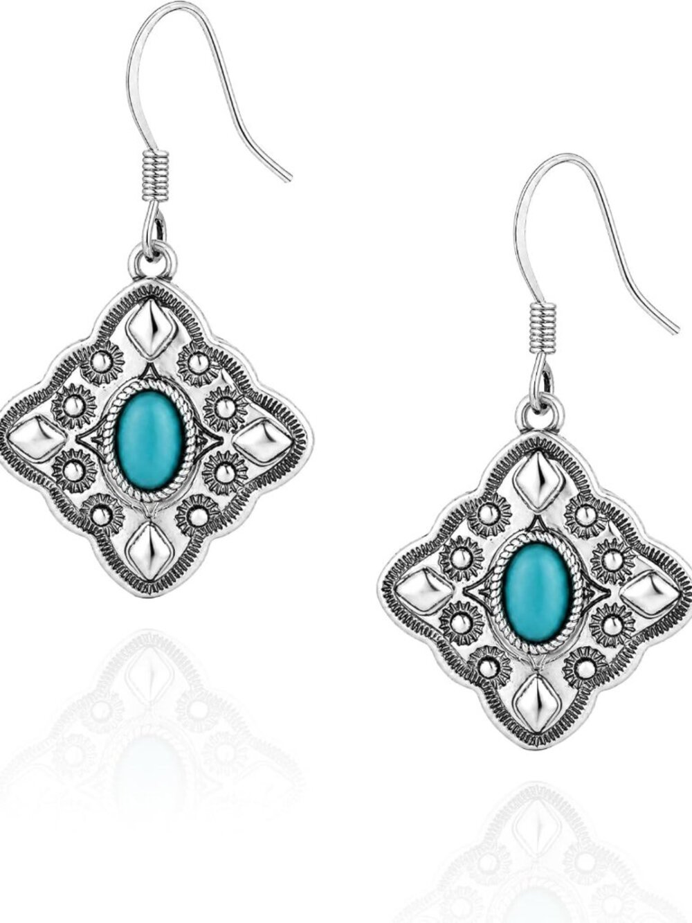 Vintage Turquoise Dangle Earrings for Women | Western Wrangler Style Jewelry